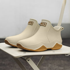 Bootara Fashionable Short-Cut Unisex Rain Boots – Waterproof, Anti-Slip, All-Season PVC Fishing & Work Boots