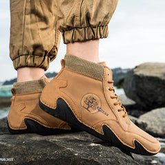 Bootara Men’s Best Selling High-Top Sock Lace-Up Chelsea Boots