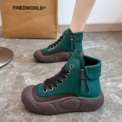 Bootara 2025 Autumn/Winter High-Top Sneakers for Women, Trendy & Versatile Casual Platform Shoes, Comfortable Stylish Fashionable Streetwear, Breathable and Durable