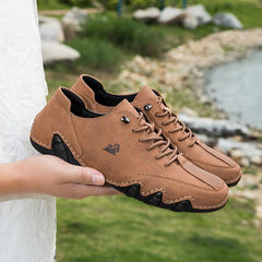 Bootara Men’s Octopus Low-Top Lace-Up Hand-Sewn Leisure Boots