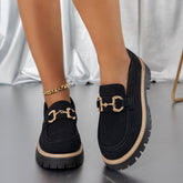 Bootara Women's Plus Size Retro Colorblock Loafers Chunky Heel Platform Casual Shoes