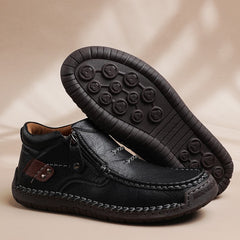 Bootara Cross-Border Men’s Outdoor Casual Slip-On Flat Handcrafted Leather Shoes