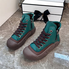 Bootara 2025 Autumn/Winter High-Top Sneakers for Women, Trendy & Versatile Casual Platform Shoes, Comfortable Stylish Fashionable Streetwear, Breathable and Durable