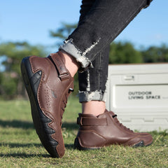 Bootara Men’s Octopus High-Top Lace-Up Hand-Sewn Leisure Boots