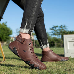 Bootara Men’s Octopus High-Top Lace-Up Hand-Sewn Leisure Boots