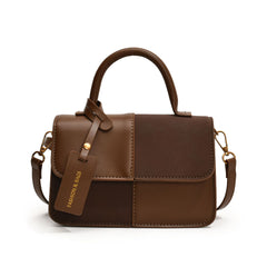 Bootara Women's Patchwork Artisan Satchel – Convertible Square Bag with Detachable Strap & Mixed Media Panels