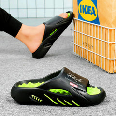 Bootara Unisex Atlas Logo Slides – Street Style Cushioned Anti-Slip Beach Sandals (US 5–12.5)