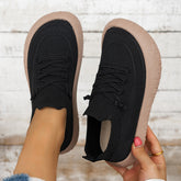 Bootara Women's Aria Knit Slip-On Walking Sneakers – Platform Gum Sole Comfort Shoes (US 5–10.5)