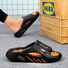 Bootara Unisex Atlas Logo Slides – Street Style Cushioned Anti-Slip Beach Sandals (US 5–12.5)