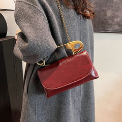 Bootara Women's Retro-Chic Square Crossbody Bag Convertible Shoulder Bag with Detachable Paperclip Handle & Monochrome Versatility