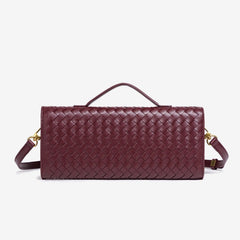 Bootara Women's Celestial Baguette Clutch - Kiss-Lock Woven Minaudière with Chain Strap