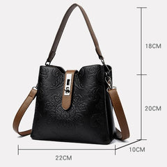 Bootara Women's Heritage Artisan Bucket - Distinctive Hand-Blocked Motifs on Heirloom Leather with Village-to-City Versatility