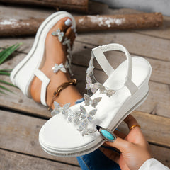 Bootara Women’s Stardust Vacation Wedge — Crystal-Embellished Platform Sandals with CloudFoam Comfort & Beach-to-Boardwalk