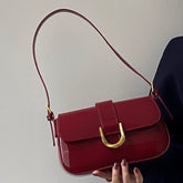 Bootara Women’s Merlot Carryall - 3-Way Top-Handle Bag with Equestrian Clasp & Lacquered Vegan Leather