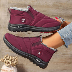 Bootara Women's Kira Fleece-Lined Winter Slip-On Shoes – Warm Casual Snow Sneakers (US 5–11.5)