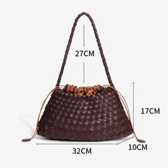 Bootara Women’s Genuine Leather Woven Heritage Tote – Handcrafted Vintage Shoulder & Underarm Bag, Minimalist Elegant Design