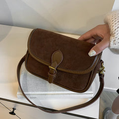 Bootara Women's Saddle Luxe Sling Bag - Matte Vintage Crossbody with Signature Buckle & Adjustable Wear