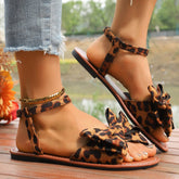 Bootara Womenβs Grace Flat Sandals β Bow Detail Soft Sole Casual Beach Sandals (US 5β8.5)