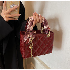 Bootara Women's Cannage-Embrace Bridal Tote - Spacious Convertible Bag in Passion Red | Vintage-Inspired Texture