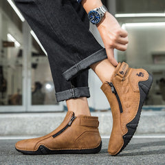 Bootara TrailFlex Pro Men's Boots Large Size Zip-Up Combat Boots for Outdoor & Casual Wear