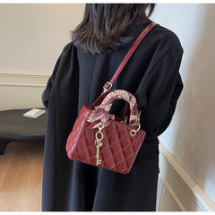 Bootara Women's Cannage-Embrace Bridal Tote - Spacious Convertible Bag in Passion Red | Vintage-Inspired Texture