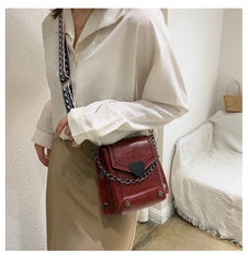 Bootara Women's Small Bag Trendy Versatile Textured Crossbody Bag with Wide Shoulder Strap and Fashionable Single Shoulder Small Square Bag