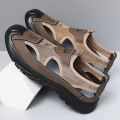 Bootara Aero Men’s Breathable Closed-Toe Sandals – Lightweight Mesh Outdoor Casual Beach Shoes (US8–11.5)