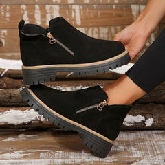 Bootara Women's Metro Chelsea Boots - Side-Zip Suede Ankle Boots with Chunky Heel (US 5-10.5)