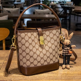 Bootara Women's Rabbit Muse Bucket Bag - Heritage Print & Crafted Leather Convertible Carry with Signature Charm & Optimized Capacity