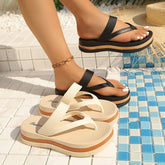 Bootara Women’s Calista Platform Thong Slides – Sculpted Thick Sole Comfort Sandals (US 5–9)