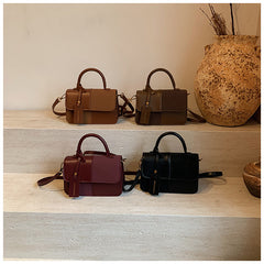 Bootara Women's Patchwork Artisan Satchel – Convertible Square Bag with Detachable Strap & Mixed Media Panels