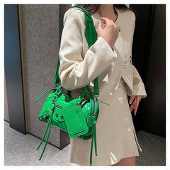 Bootara Women's Vintage Edge Satchel – Artisan Studded Motorcycle Bag with Convertible Crossbody Strap