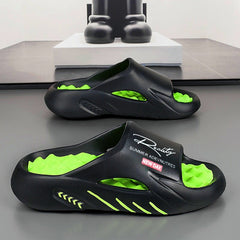 Bootara Unisex Atlas Logo Slides – Street Style Cushioned Anti-Slip Beach Sandals (US 5–12.5)