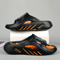 Bootara Unisex Atlas Logo Slides – Street Style Cushioned Anti-Slip Beach Sandals (US 5–12.5)