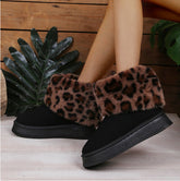 Bootara Women's Darby Leopard Winter Boots β Cozy Fuzzy-Lined Platform Slip-On Shoes (US 5β10)