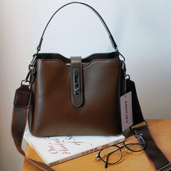 Bootara Women's Premium Textured Bucket Bag - Vintage Multi-Layer Large Capacity Handheld/Shoulder/Crossbody Tote