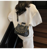 Bootara Women's Fashion Tote Bag - Convertible Shoulder to Crossbody Purse with Detachable Chain Strap, Minimalist PU Leather Commuter Handbag