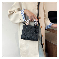 Bootara Women's Artisan-Embroidered Quilted Satchel - Heirloom-Quality Shoulder Bag w/ Detachable Silk Scarf & Convertible Strap, Textured Vegan Leather