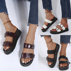 Bootara Women's Coastal Gladiator Sandals – Sporty Platform Slide with Contoured Footbed