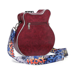 Bootara Women's Handmade Guitar-Shaped Shoulder Bag – Unique Bohemian Crossbody Purse, Vintage Creative Design Fashion Accessory