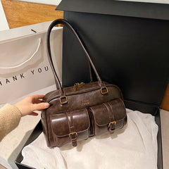 Bootara Women's Trendy Vintage Boston Pillow Tote Bag - Versatile Shoulder/Handheld Retro Commuter Bag