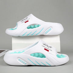 Bootara Unisex Atlas Logo Slides – Street Style Cushioned Anti-Slip Beach Sandals (US 5–12.5)