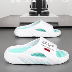 Bootara Unisex Atlas Logo Slides – Street Style Cushioned Anti-Slip Beach Sandals (US 5–12.5)