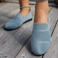 Bootara Women's Avielle Knit Flats – Lightweight Round-Toe Slip-On Shoes (US 5–10.5)