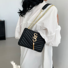 Bootara Women's Lattice Chain Satchel - Artisan-Quilted Crossbody with Signature Hardware