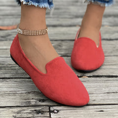 Bootara Women's Plus Size Pointed-Toe Slip-On Loafers Casual Flat Comfort Shoes