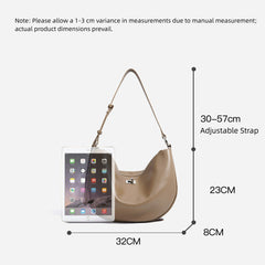 Bootara Women's Hush Rider Bucket — Genuine Leather Saddle Bag with Signature Lock Fastening & Convertible Shoulder Strap