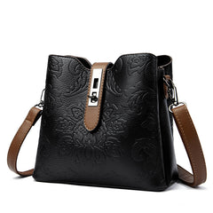 Bootara Women's Heritage Artisan Bucket - Distinctive Hand-Blocked Motifs on Heirloom Leather with Village-to-City Versatility