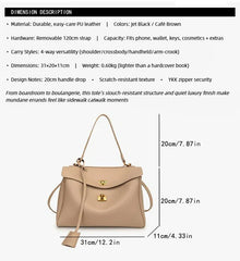 Bootara Women's Modern French Tote Bag – Lightweight Structured Purse with Hidden Zip Pockets