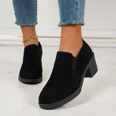 Bootara Women's London Slip-On Loafer - Mid Heel Professional Deep Vamp Flat (US 4-10.5)